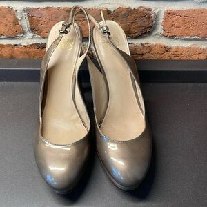 Patent Leather Sling Back Heel